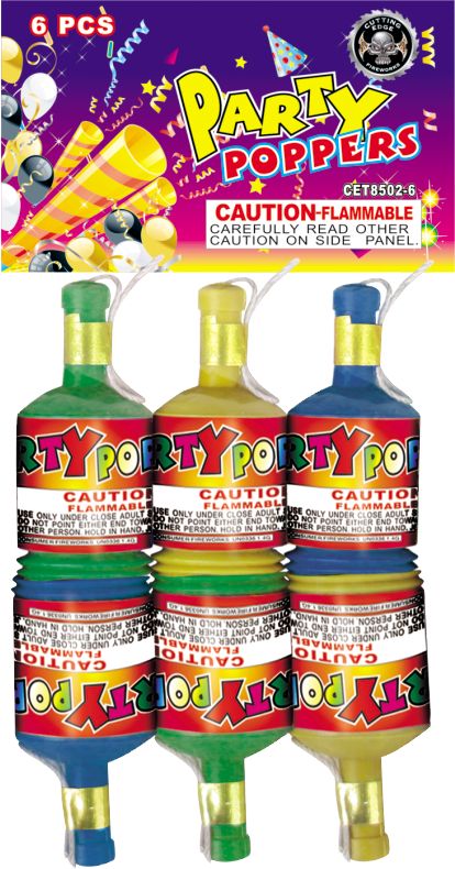 Cutting Edge Champagne Party Poppers, CE - Pack of 6