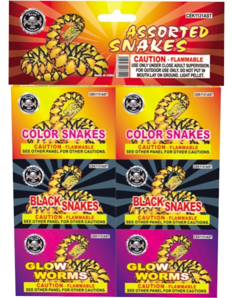 Cutting Edge Assorted Snakes, CE - Pack 6/6