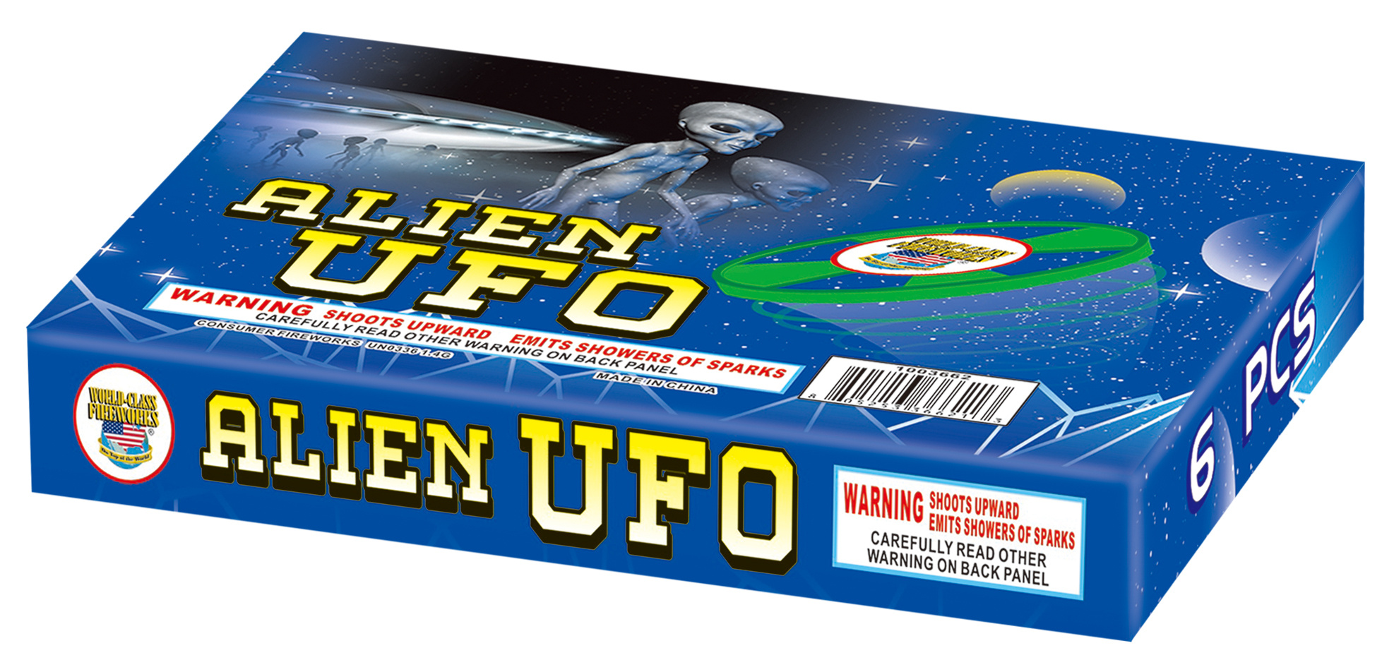 World Class Alien UFO - Box of 6