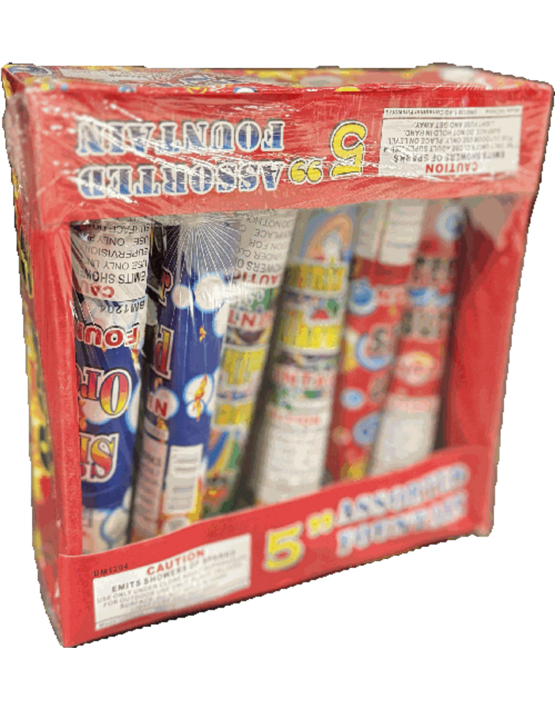 Boomer 5in Assorted Fountain - Pack of 6