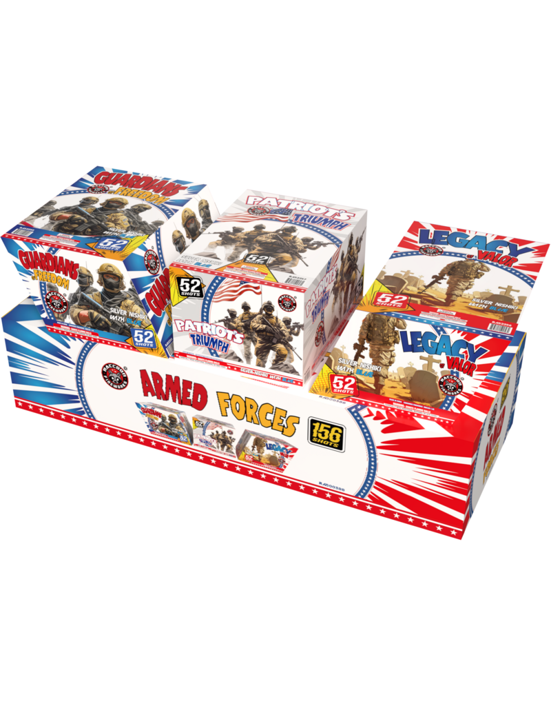 Raccoon Armed Forces 156 shots - Case of 3 (Assorted)