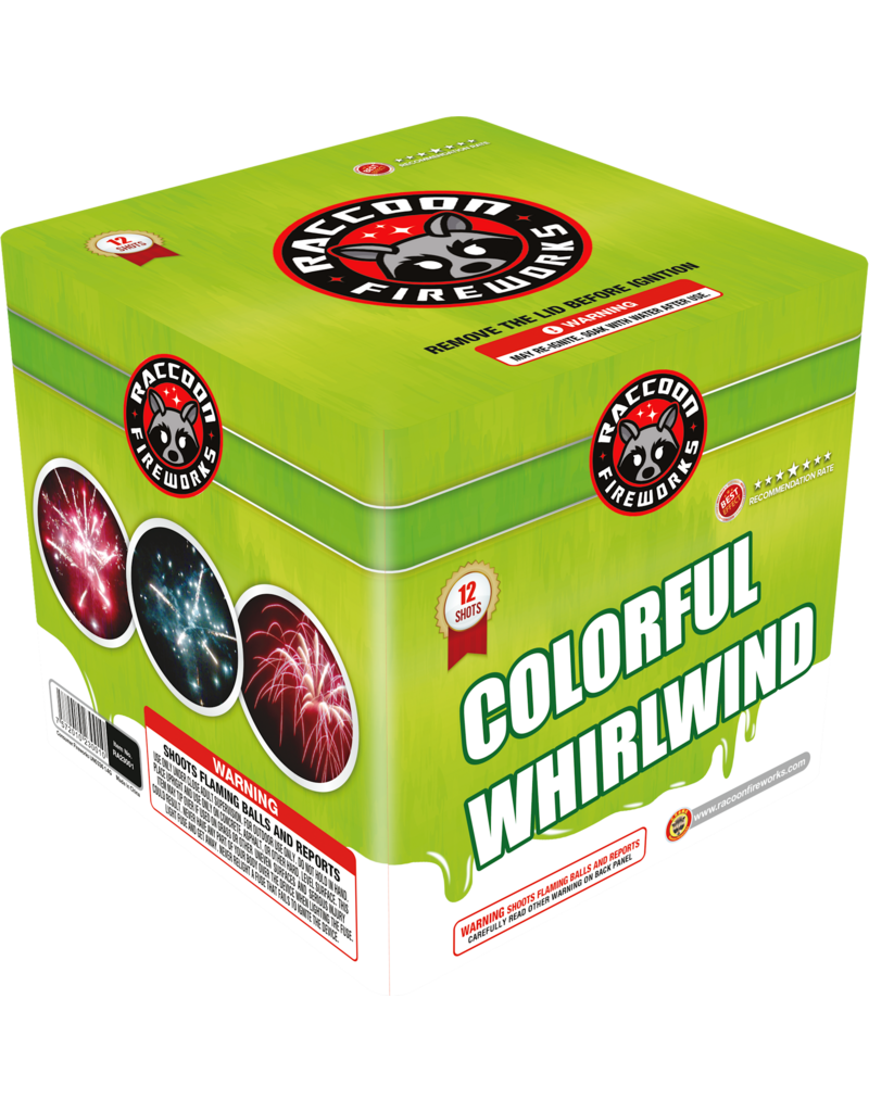 Raccoon Colorful Whirlwind - Case of 6