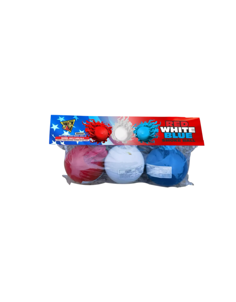 Monkey Mania MM Red White Blue  Smoke Ball - Case of 24/3