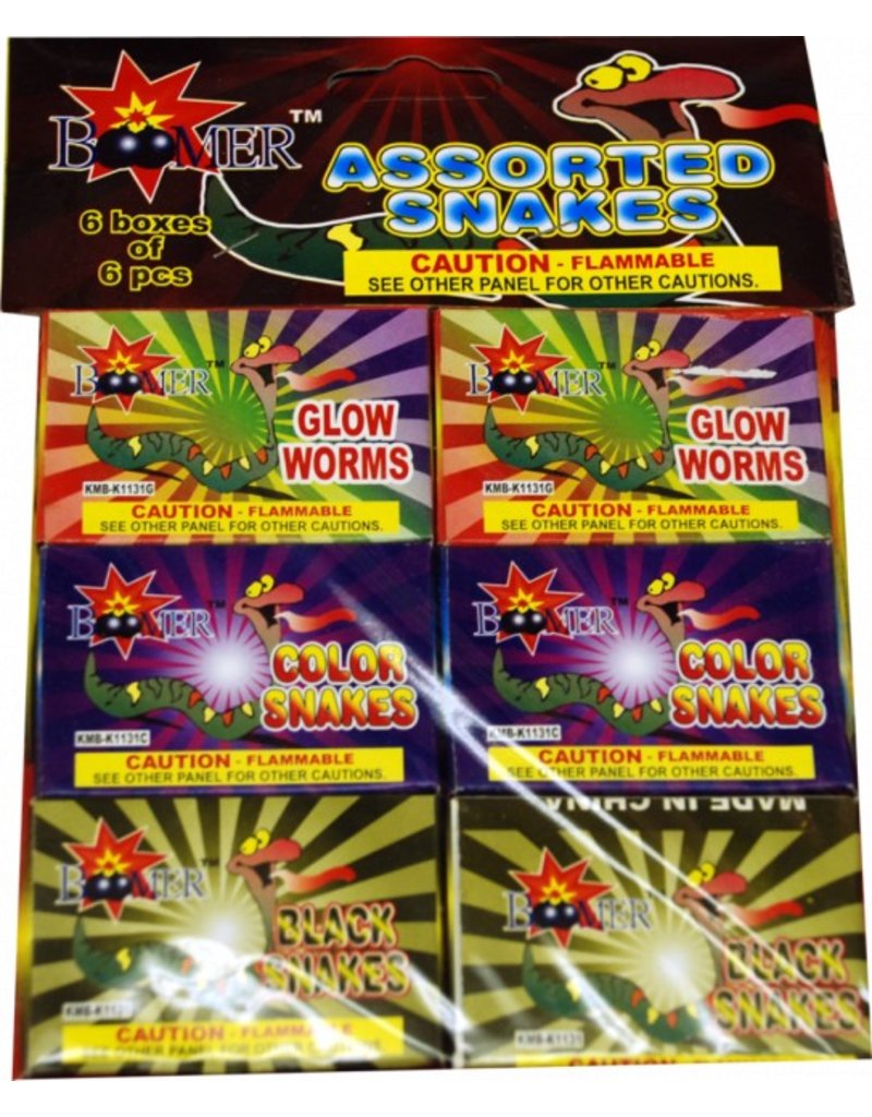 Boomer BM Assorted Snakes - Pack 6/6