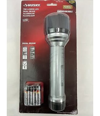 Husky 6AA 700 Lumen LED Dual Beam Unbreakable Aluminum Flashlight