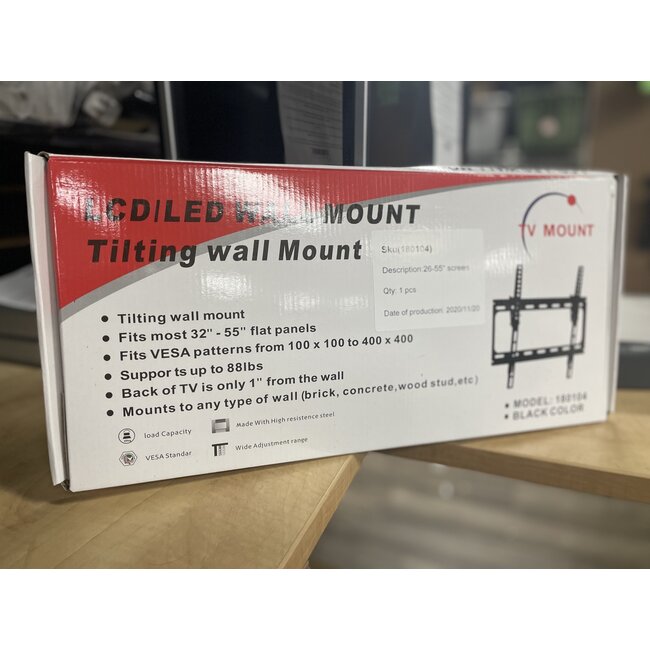 SMALL UNIVERSAL TILT MOUNT Fits Most 32-55" LED LCD OLED Plasma Flat Tilting Model 180104