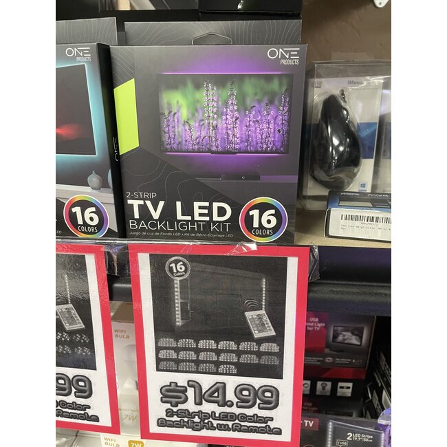 Monster 16 Color, 2 Strips LED Lights, TV Backlight Kit with Remote (OTB02)