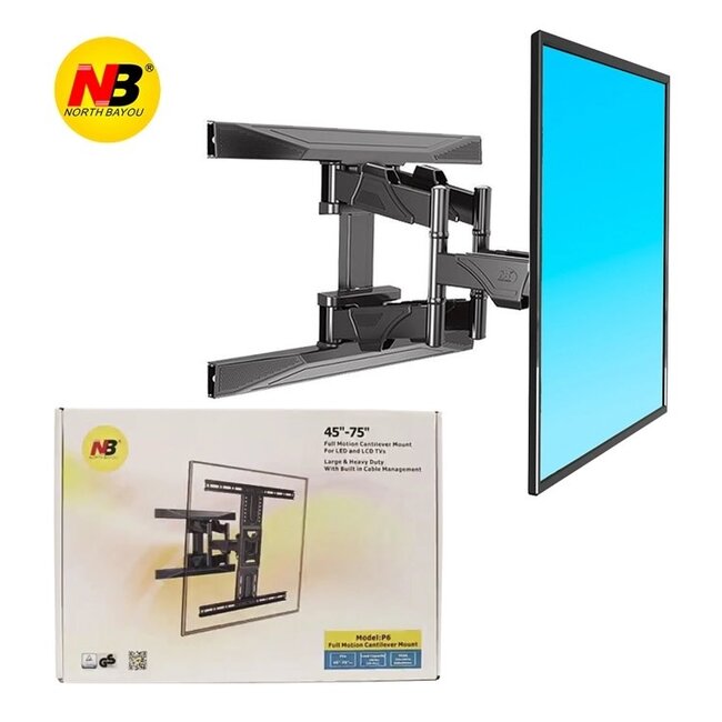 MDY LARGE UNIVERSAL DUAL ARM SWIVEL MOUNT Fits Most 50-75” LED LCD OLED Plasma Articulating Swivel Model P6