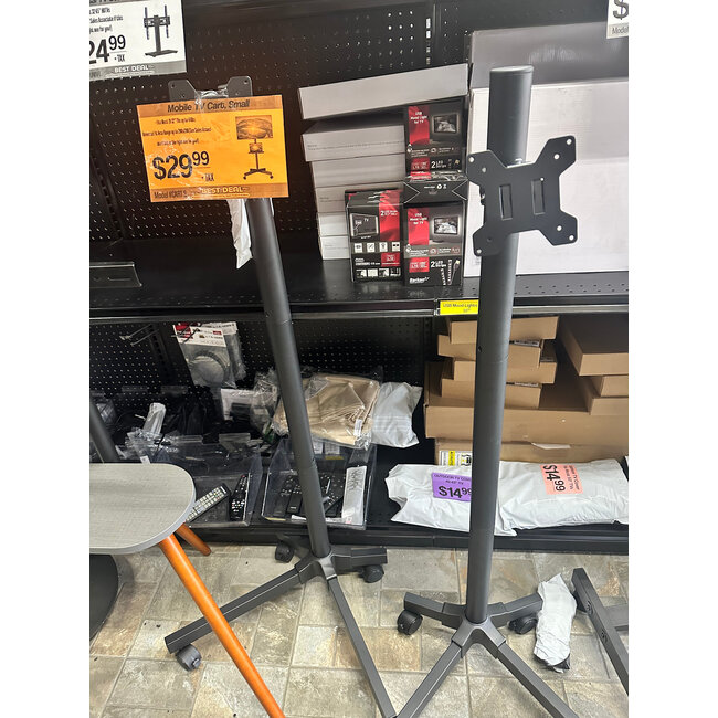 FULLY ASSEMBLED Mobile TV Cart/Stand for 19-32 Inch LCD LED Flat/Curved Panel Screen TVs, Tilt TV Cart Holds up to 44Lbs Portable Stand Rolling Floor Max VESA 100x100 - 200x200mm