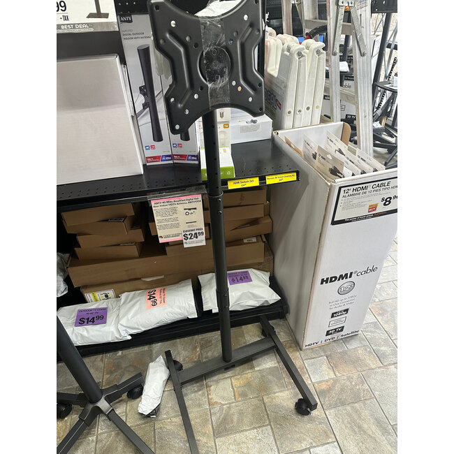 FULLY ASSEMBLED Mobile TV Cart/Stand for 19-32 Inch LCD LED Flat/Curved Panel Screen TVs, Tilt TV Cart Holds up to 44Lbs Portable Stand Rolling Floor Max VESA 100x100 - 200x200mm