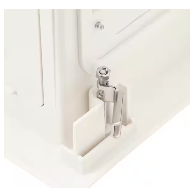 White 1-Gang Cable Pass-Through Plastic Wall Plate TV Multimedia Recessed Box