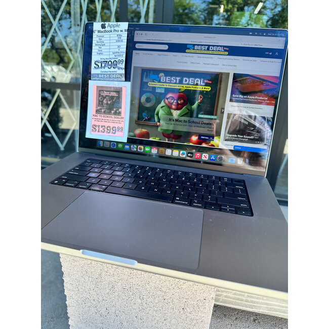 Apple 16" MacBook Pro Retina M1 Max 10-Core CPU, 24-Core GPU, 32GB Ram, 512GB SSD 2021