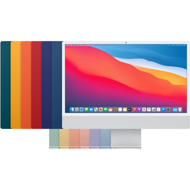 Apple 24" 4.5K iMac 3.2 M1 8GB RAM 256GB SSD 2021 CPU = 8 Cores, GPU = 8 Cores 4 x Ports iMac 21,1 Magic Keyboard + Mouse Included w. Touch ID, Ethernet in Power