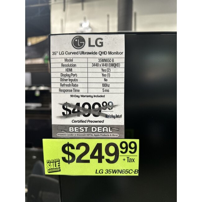 LG 35" LG Curved UltraWide QHD HDR Monitor with FreeSync 35WN65C-B