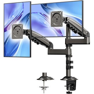 FULLY ASSEMBLED Dual Monitor Desk Mount – Fits Most 24–32" LED/LCD Monitors (VESA Compatible)