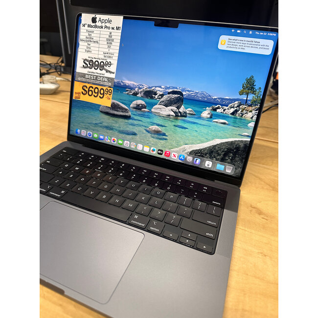 Apple 14" MacBook Pro Retina M1 Pro 8-Core CPU, 14-Core GPU, 16GB Ram, 512GB SSD 2021