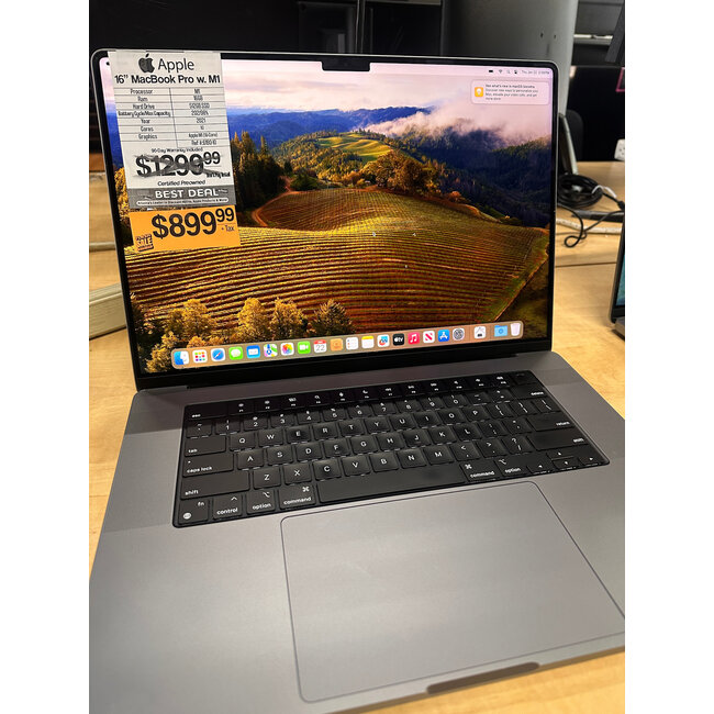 Apple 16" MacBook Pro Retina M1 Pro 10-Core CPU, 16-Core GPU, 16GB Ram, 512GB SSD 2021