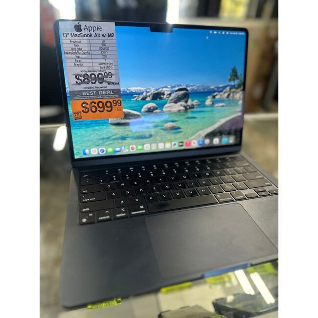 Apple 13" MacBook Air Retina M2 16GB Ram 512GB SSD 8 Core CPU 10 Core GPU 2022