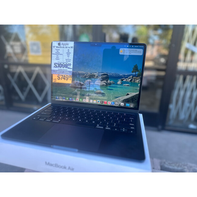 Apple 13" MacBook Air Retina M3 8GB Ram 256GB SSD 2024