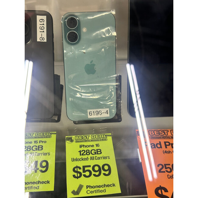 Apple Apple iPhone 16 Unlocked 128GB (Various Colors)