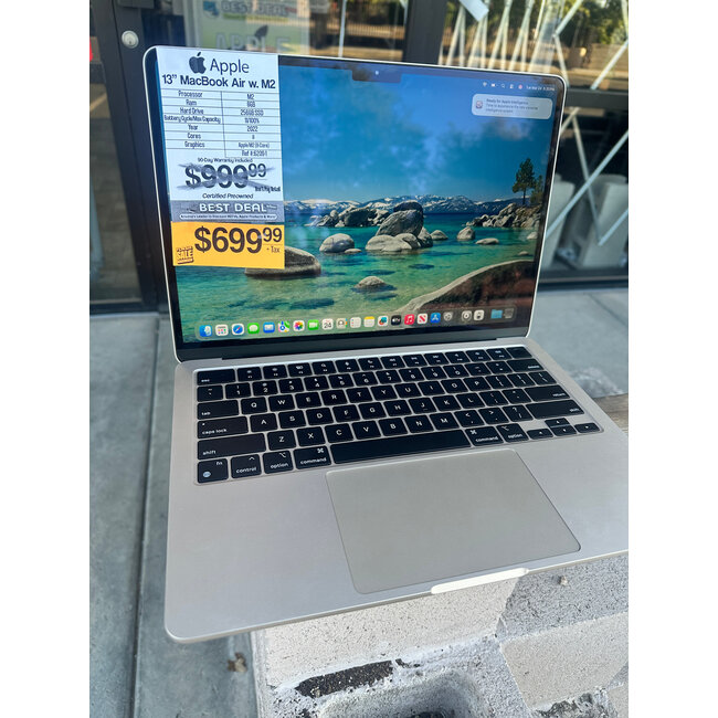 Apple 13" MacBook Air Retina M2 8GB Ram 256GB SSD 8 Core CPU 8 Core GPU 2022