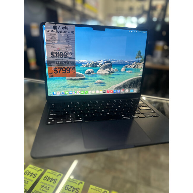 Apple 13" MacBook Air Retina M3 16GB Ram 256GB SSD 2024