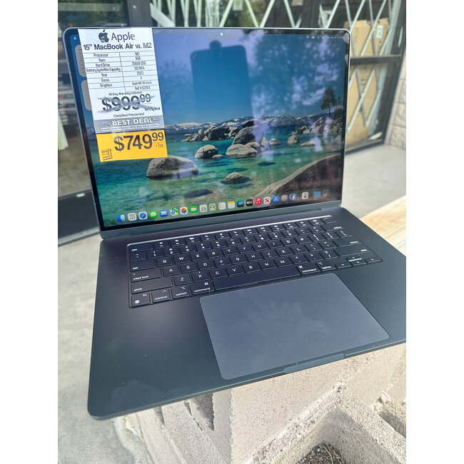 Apple 15" MacBook Air Retina M2 8GB Ram 256GB SSD 2023