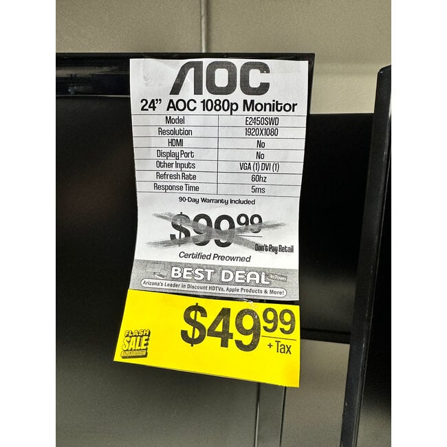 24" Dell 1080p Monitor SE2417HG
