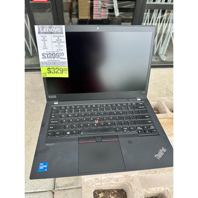 14" Lenovo T14 Gen 2 Laptop Windows PC 8GB Ram 256GB SSD