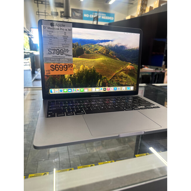 Apple 13" MacBook Pro Retina M2 8GB Ram 256GB SSD 8 Core CPU 10 Core GPU 2022