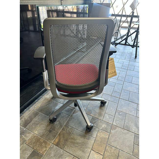 Steelcase Amia Air High End Ergonomic Office Chair Platinum Solid Frame, Scarlet Red Color