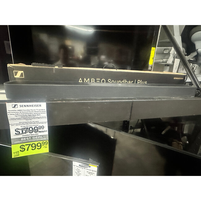 Sennheiser - AMBEO Soundbar | Plus 7.1.4 Channel Soundbar Dual Built-in Subwoofers with Advanced Streaming Connectivity - Black