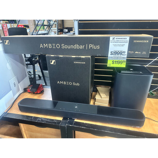 Sennheiser AMBEO 7.1.4 Ch Soundbar Plus and Wireless Subwoofer Bundle