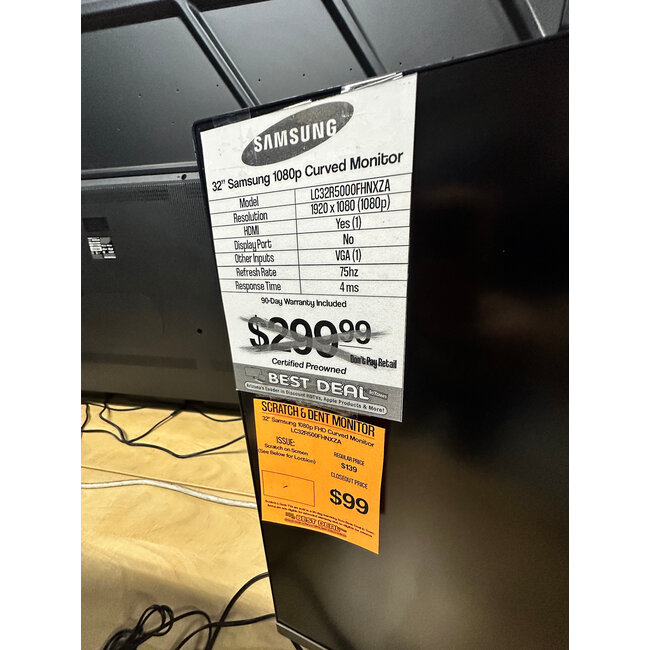Samsung 32" Samsung 1080p FHD Curved Monitor LC32R500FHNXZA
