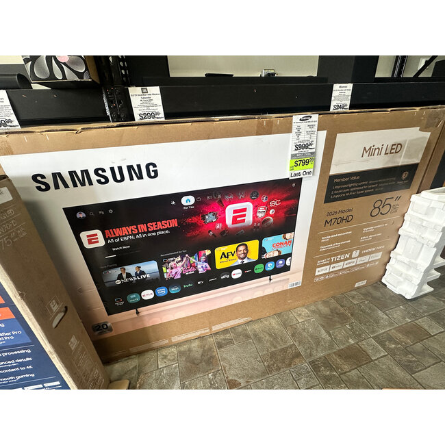 Samsung 85" Samsung 4K Mini LED HDR Smart UN85M70HDFXZA