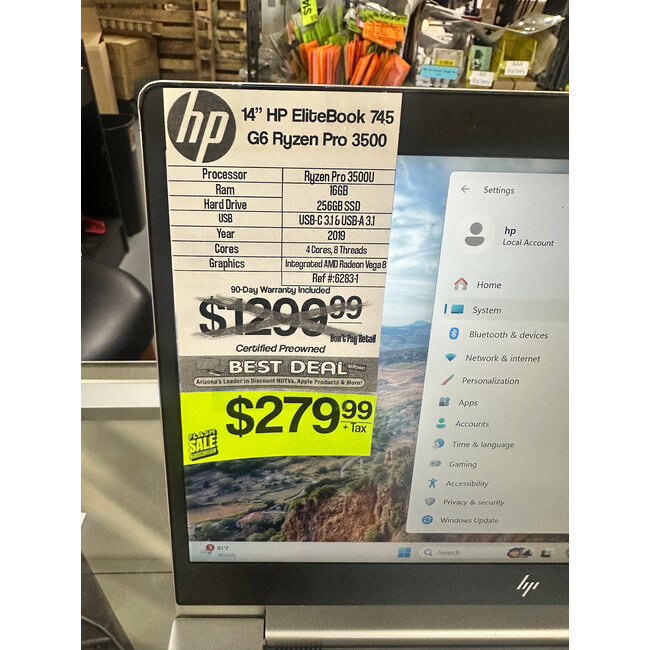 HP 14" HP ELITEBOOK 745 G6 Laptop Windows PC RYZEN 5 PRO 3500U 16GB Ram 256GB SSD