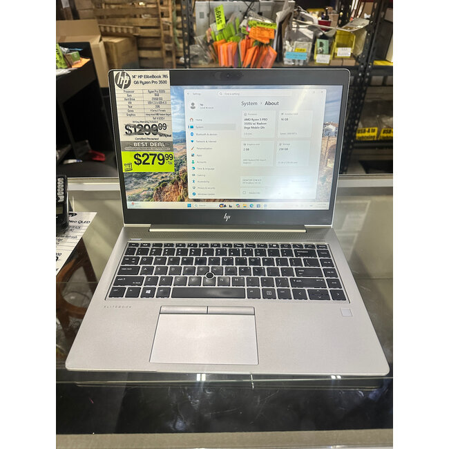 HP 14" HP ELITEBOOK 745 G6 Laptop Windows PC RYZEN 5 PRO 3500U 16GB Ram 256GB SSD