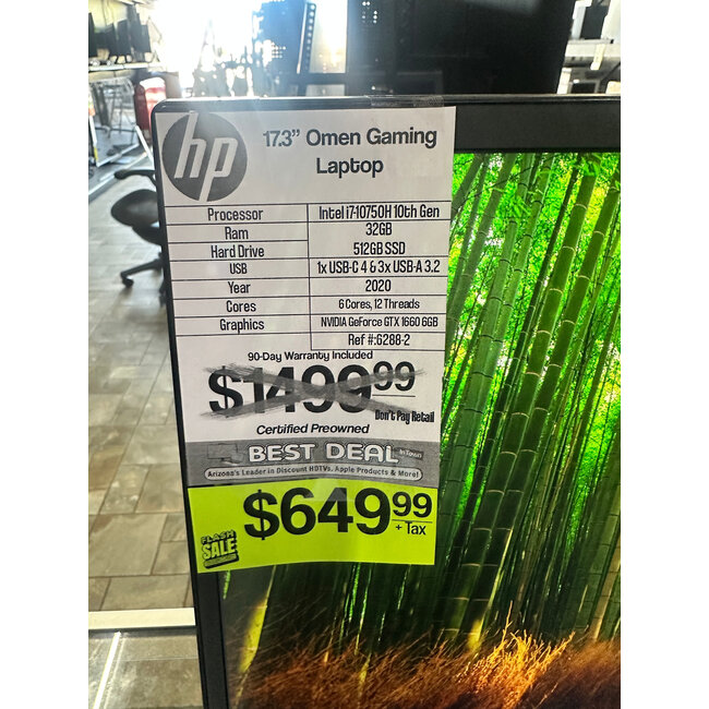 HP 17.3" HP Omen Gaming Laptop Windows PC i7 10750H GTX 1660 32GB Ram 512GB SSD