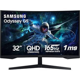 Samsung 32" Samsung QHD 2560x1440 Odyssey G5 Gaming Monitor Curved LS32CG554ENXZA