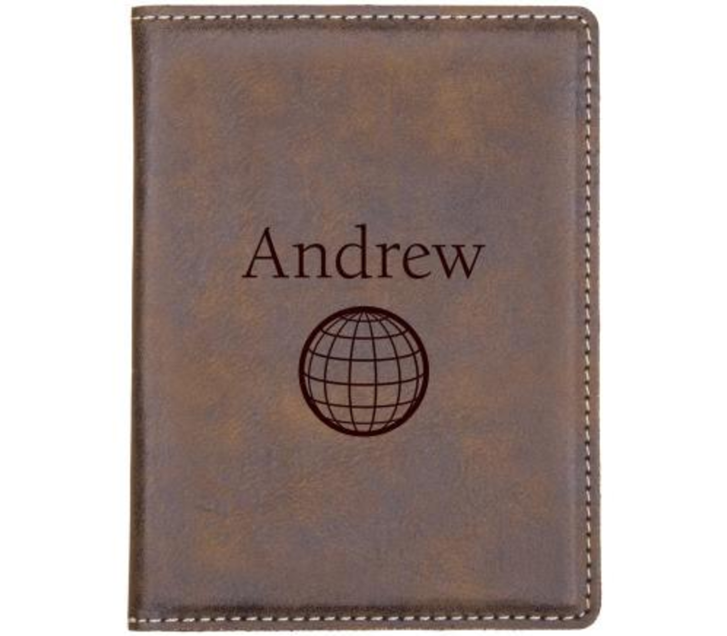 Personalized Passport Cover- Brown - Gumdrop Lane Inc