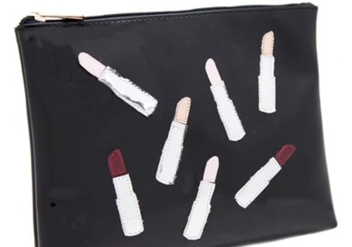 Black Alice Case with Scattered Lipsticks