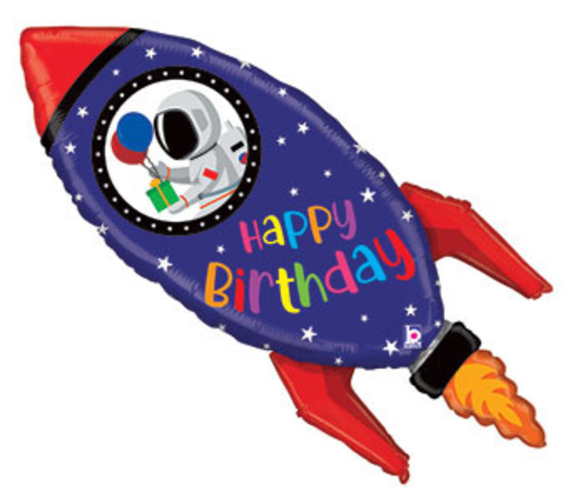 40" Space Ship Happy Birthday Balloon