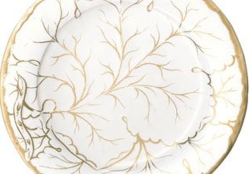 Gilded Majolica Ivory Dinner Plate