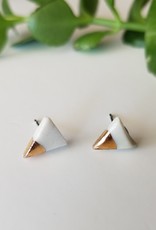 Crown & Heart Gold Dip Triangle Studs by Crown & Heart