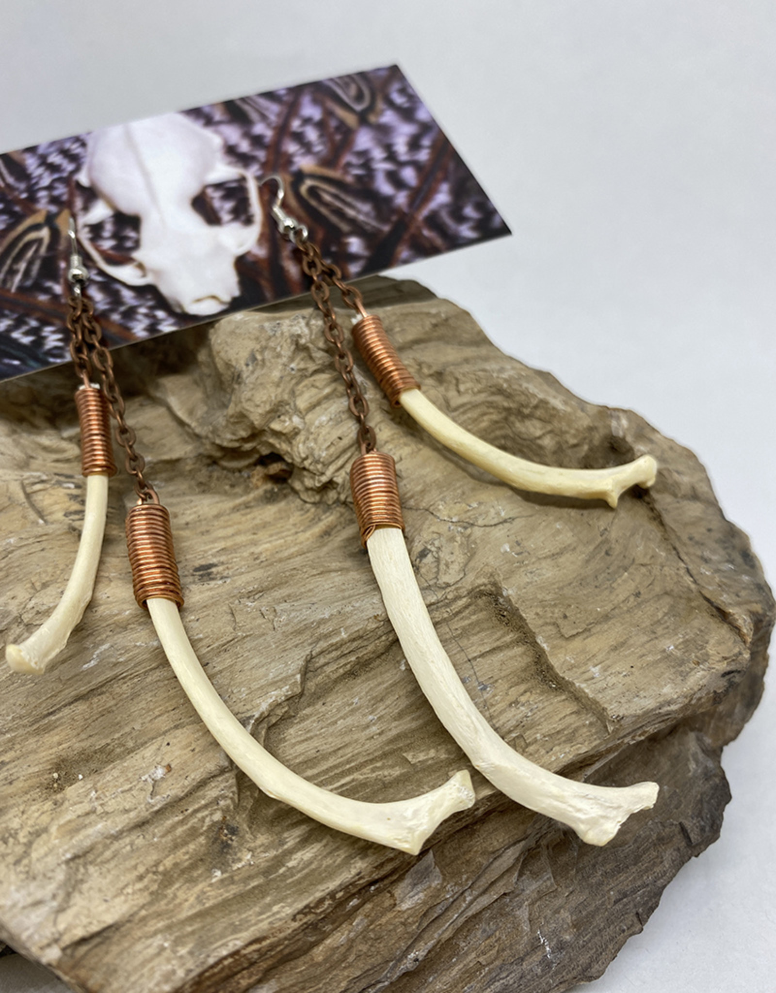 Perilin Jewelry Double Fox Rib Earrings by Perilin Jewelry