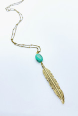 Tilly Doro Feather + Turquoise Necklace // Tillydoro