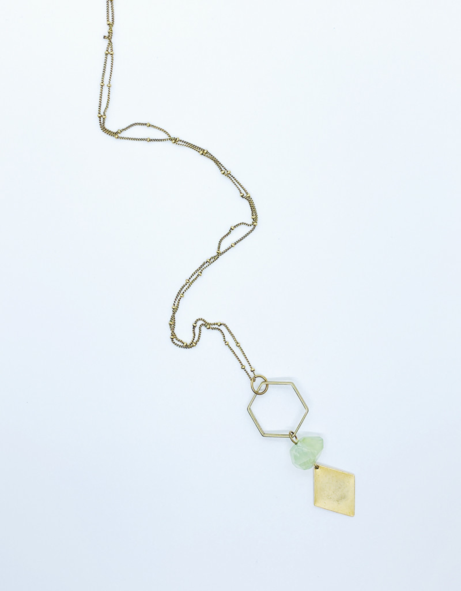 Tilly Doro Hexagon + Green Amethyst Necklace // Tillydoro