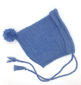 WilleWorks Blue Hand Knit Baby Bonnet by WIlleWorks