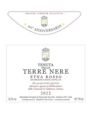 Tenuta Delle Terre Nere Etna Rosso 'Calderara Sottana' 20th Anniversary 2022 750ml