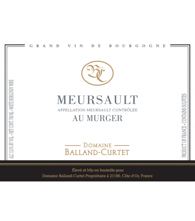 Domaine Balland Curtet  Meursault 2023 750ml
